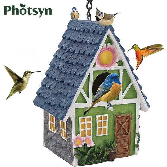 Photsyn Bird Houses for Outside, birdhouses, residences Used for Outdoor Bluebirds Tits, Hummingbirds, Swallows and Other Bird