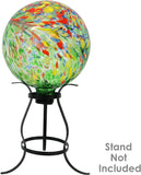 Photsyn Green Artistic Gazing Globe Glass Garden Ball, Outdoor Reflective Lawn and Yard Ornament, 10-Inch